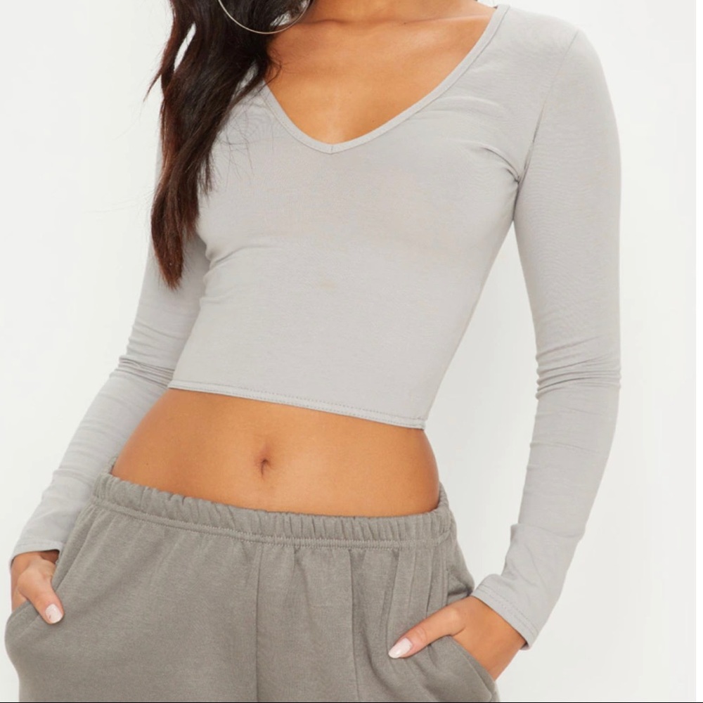 Gray crop top never worn